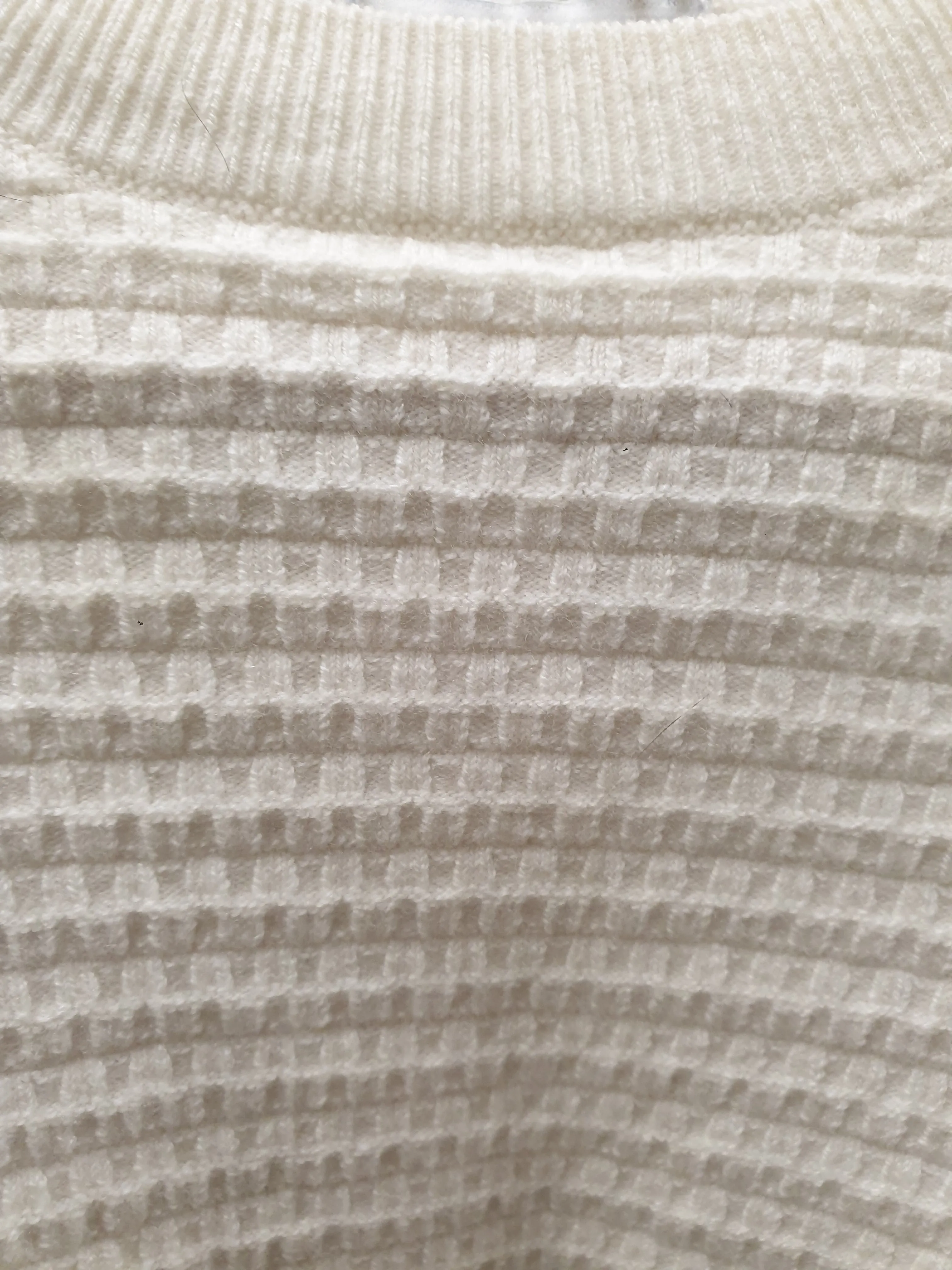 POL cream wool mix cropped knit jumper