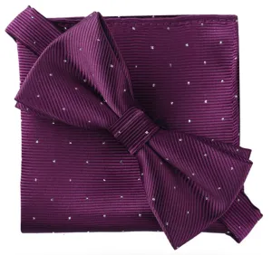 Prince Purple [Glitter Dots] - Bow Tie and Pocket Square Matching Set
