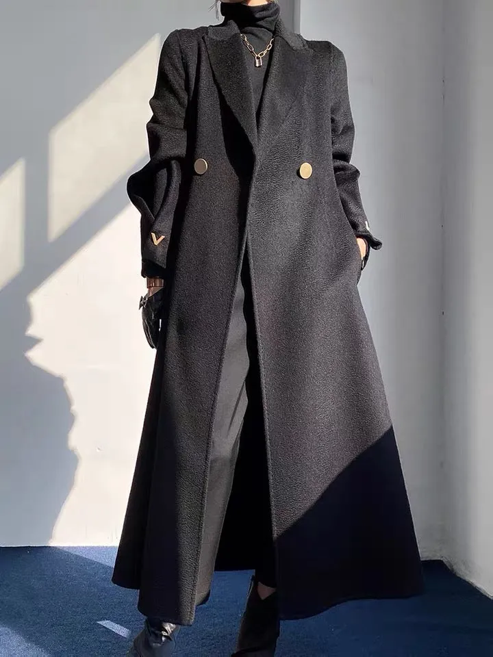 Quality winter  ladies luxury fashion cashmere wool coat jacket