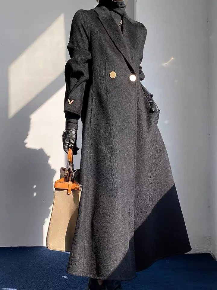 Quality winter  ladies luxury fashion cashmere wool coat jacket