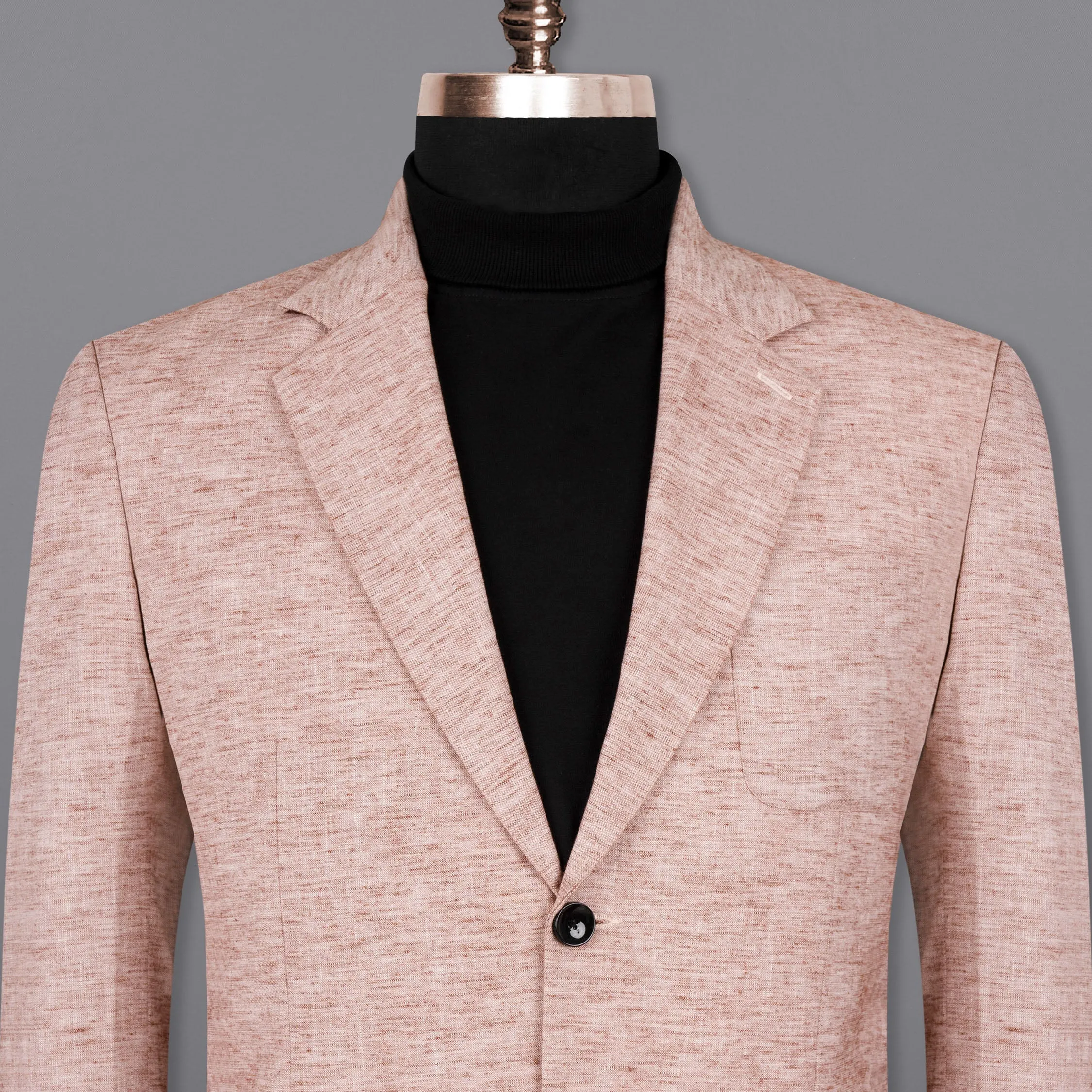 Quicksand Brown Luxurious Linen Sports Blazer