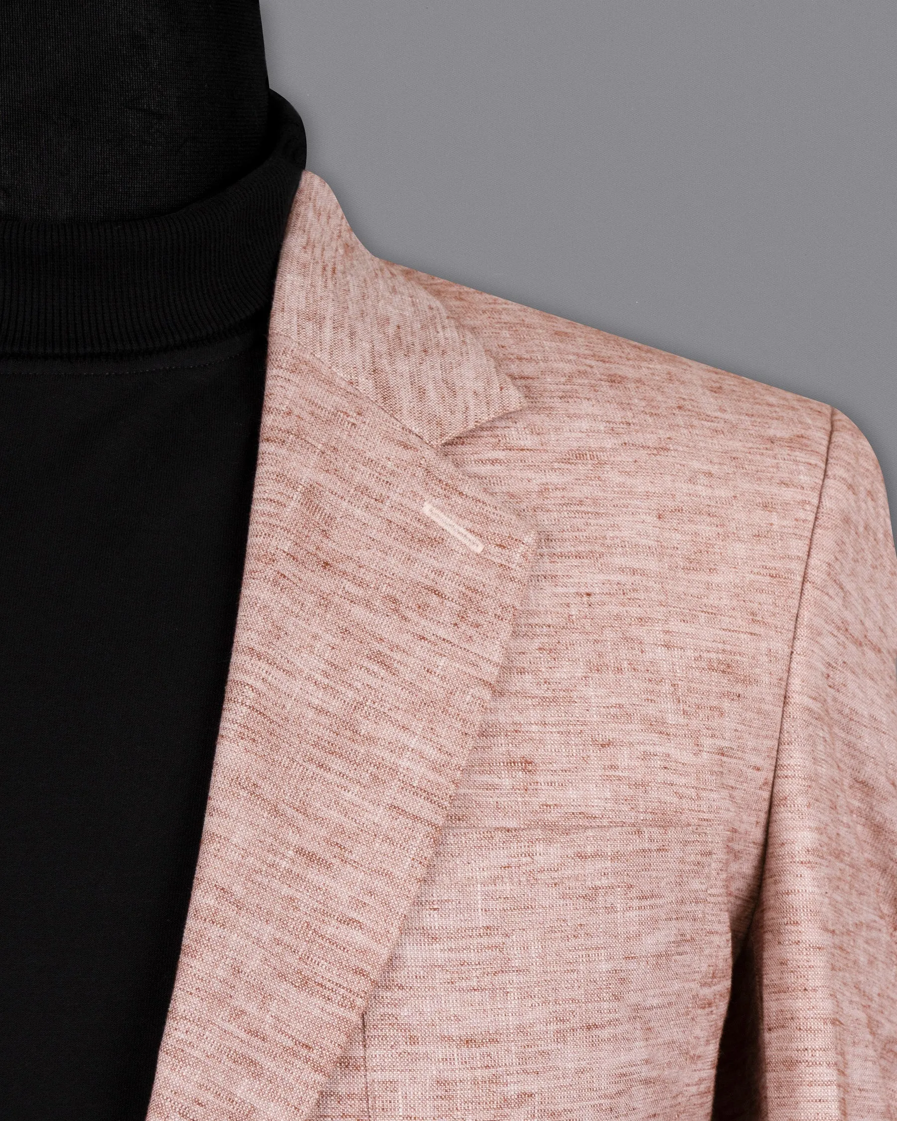 Quicksand Brown Luxurious Linen Sports Blazer