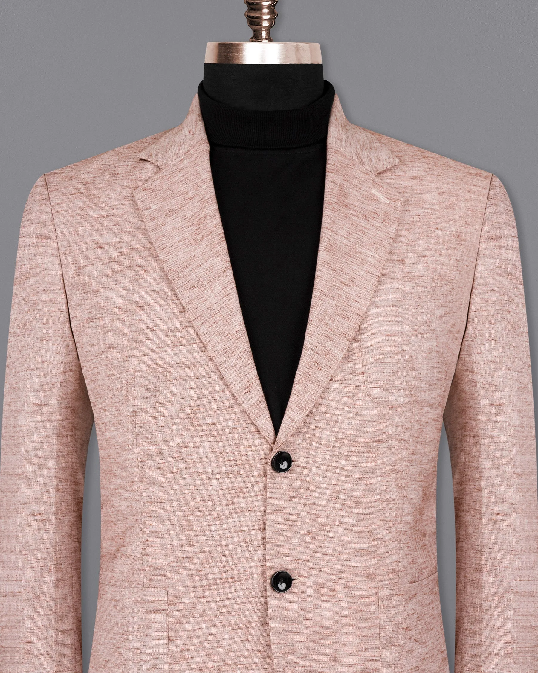 Quicksand Brown Luxurious Linen Sports Blazer