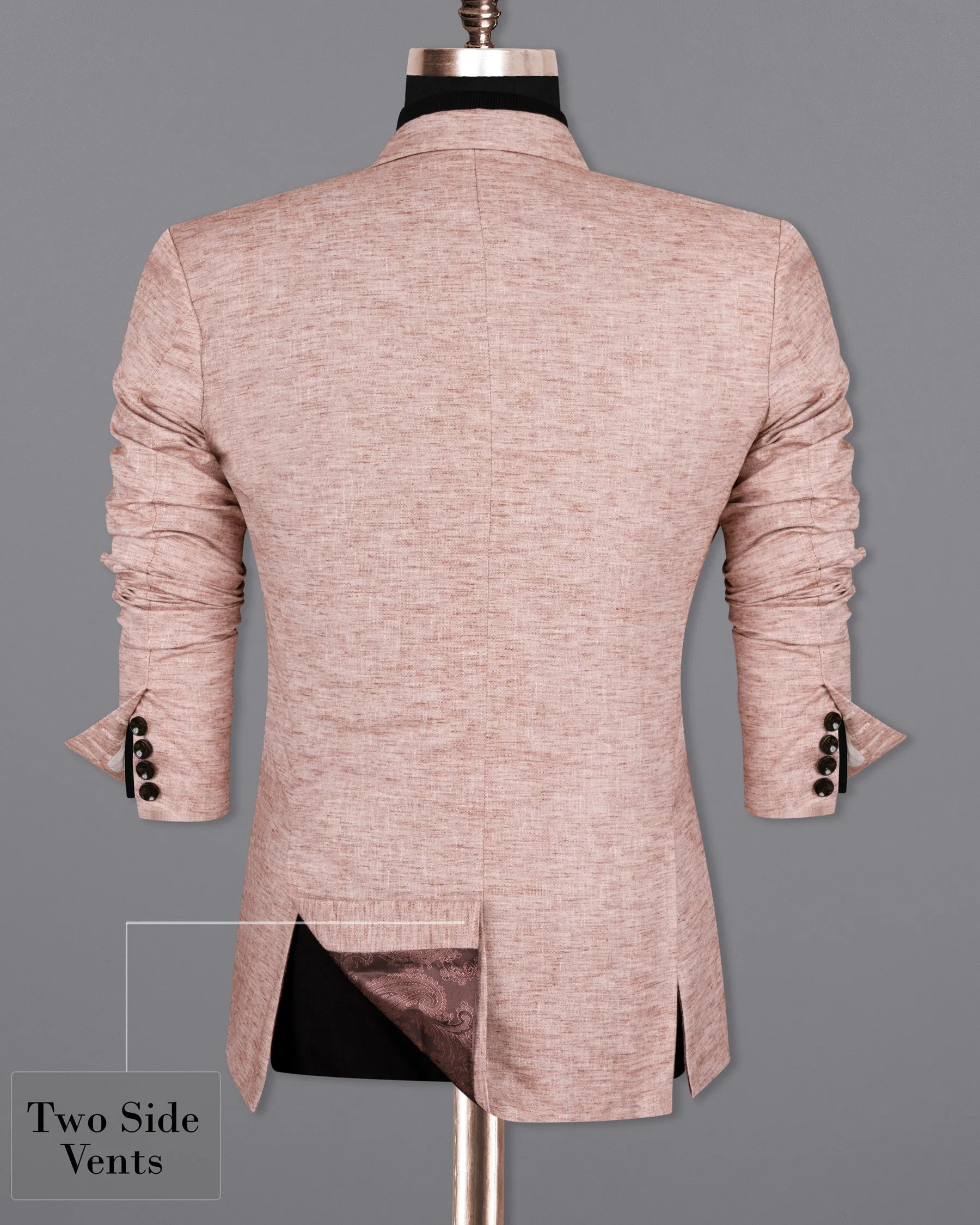 Quicksand Brown Luxurious Linen Sports Blazer