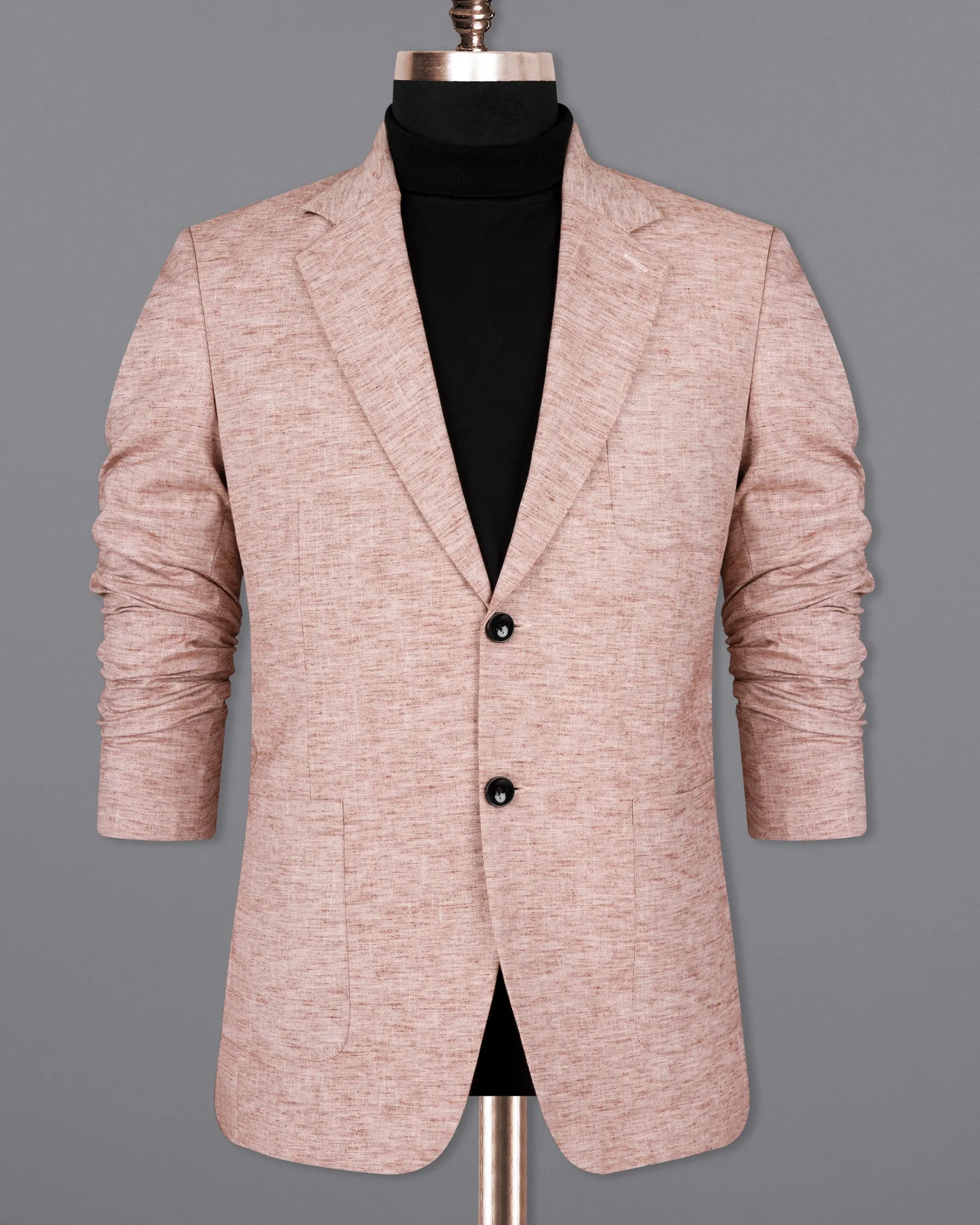 Quicksand Brown Luxurious Linen Sports Blazer