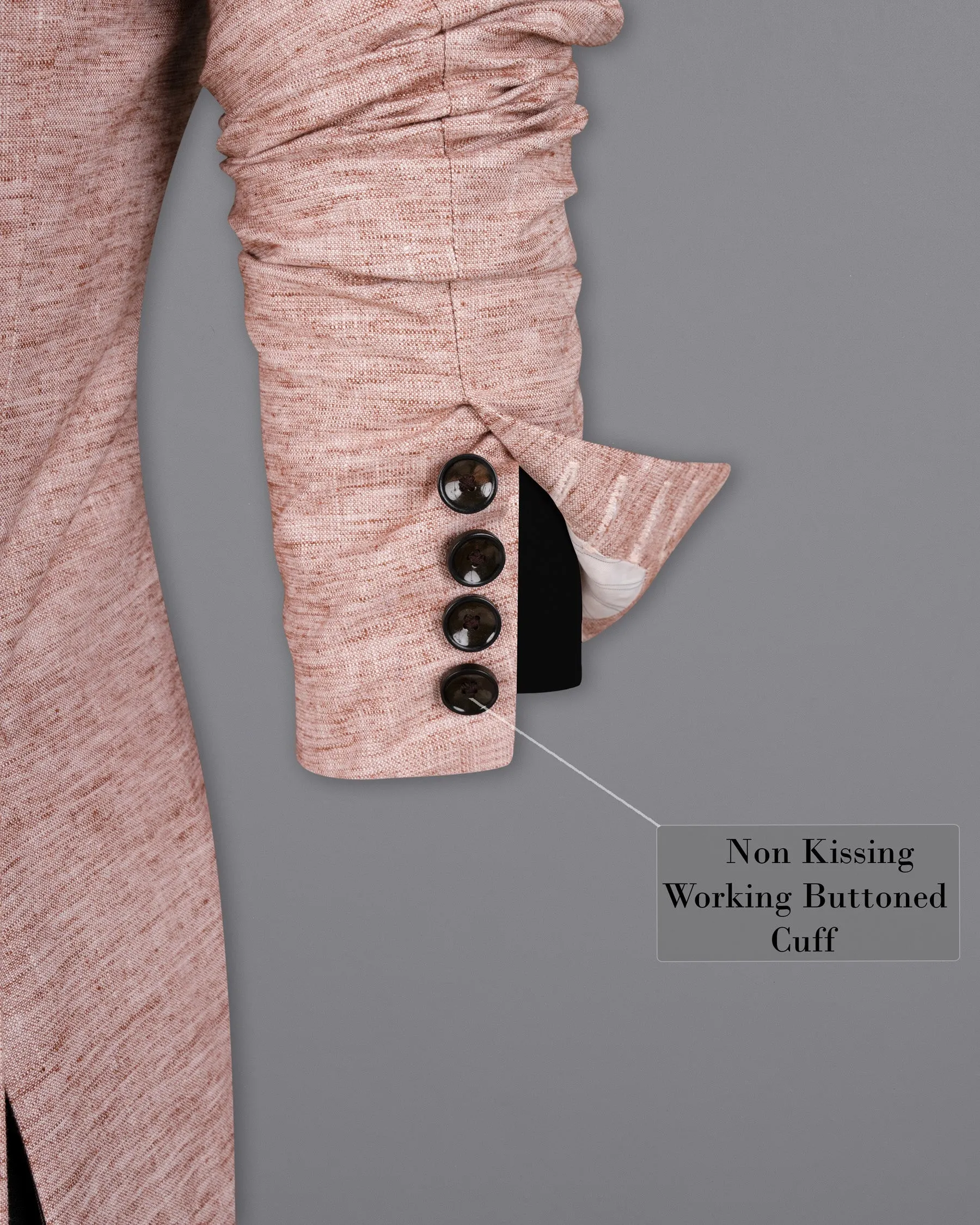 Quicksand Brown Luxurious Linen Sports Blazer