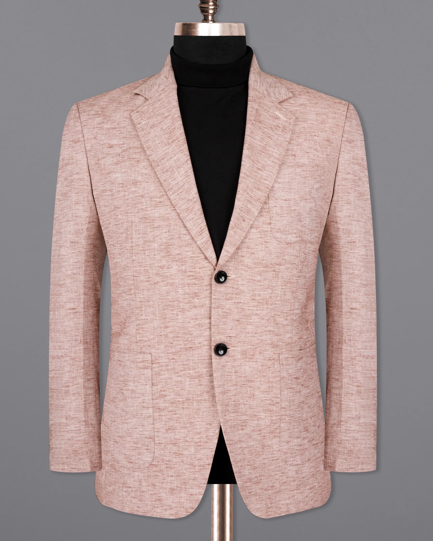 Quicksand Brown Luxurious Linen Sports Blazer