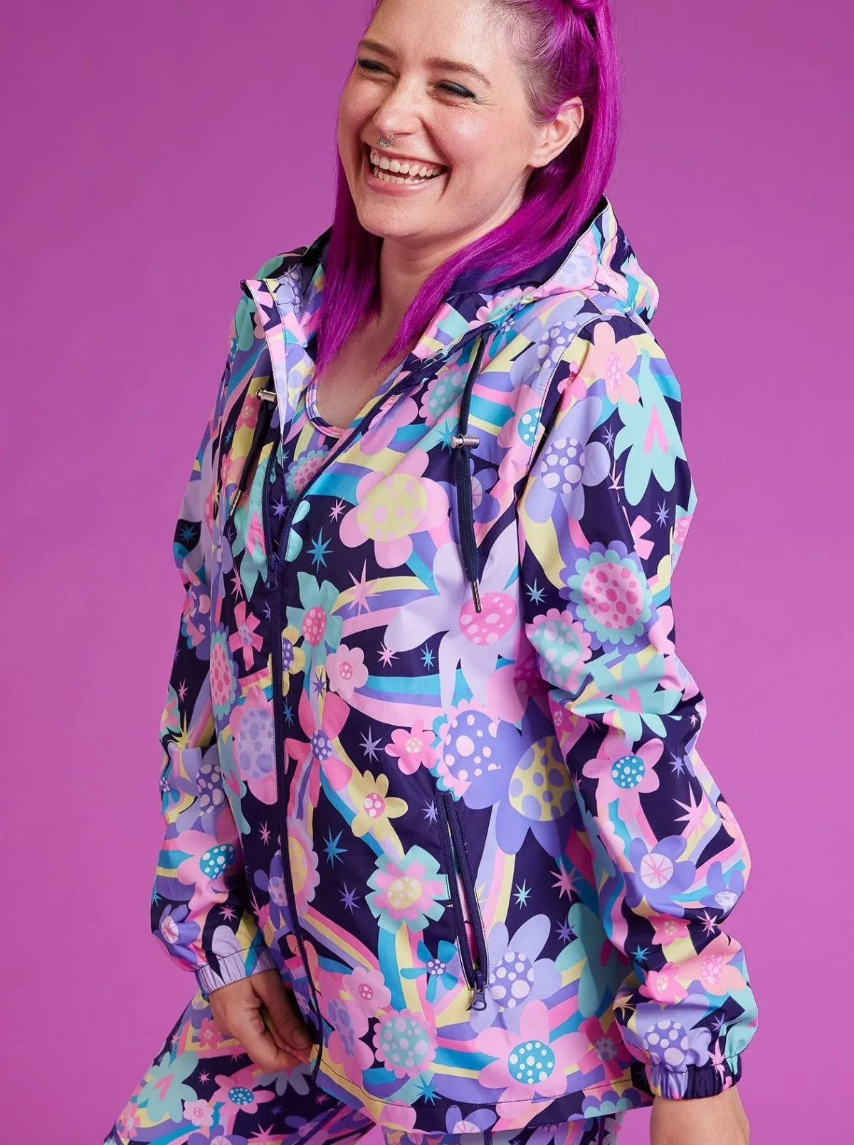 Rainbow Bouquet Raincoat - Adults