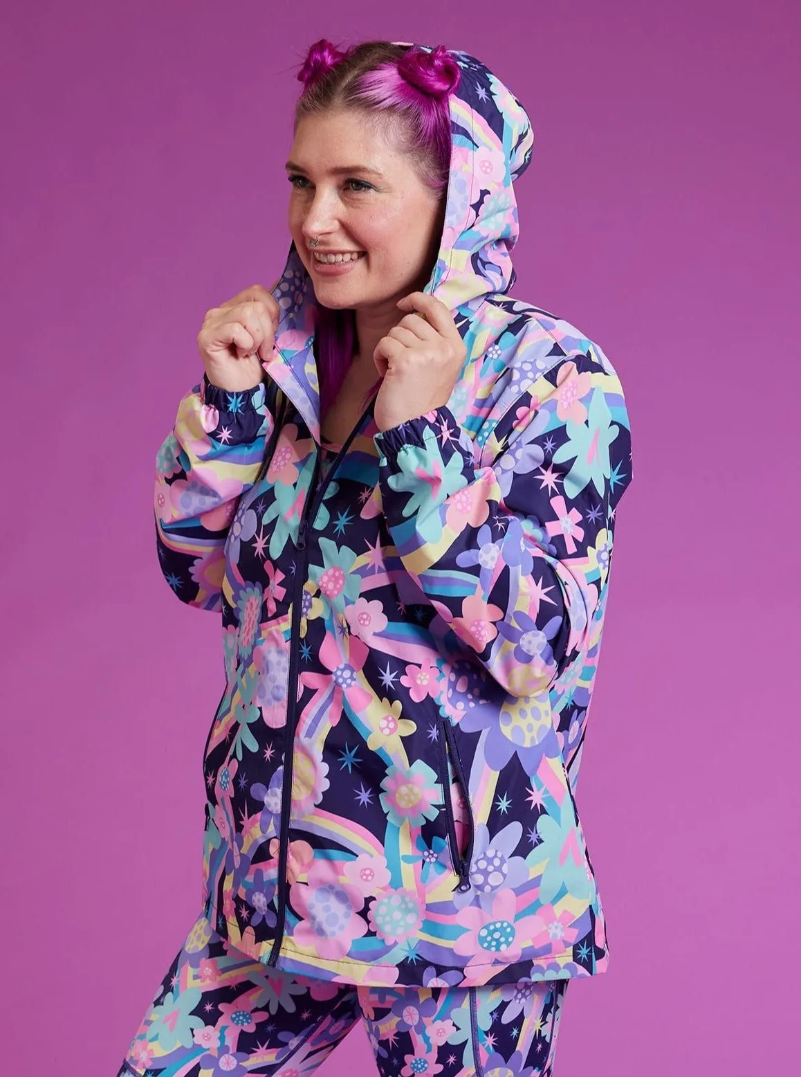 Rainbow Bouquet Raincoat - Adults