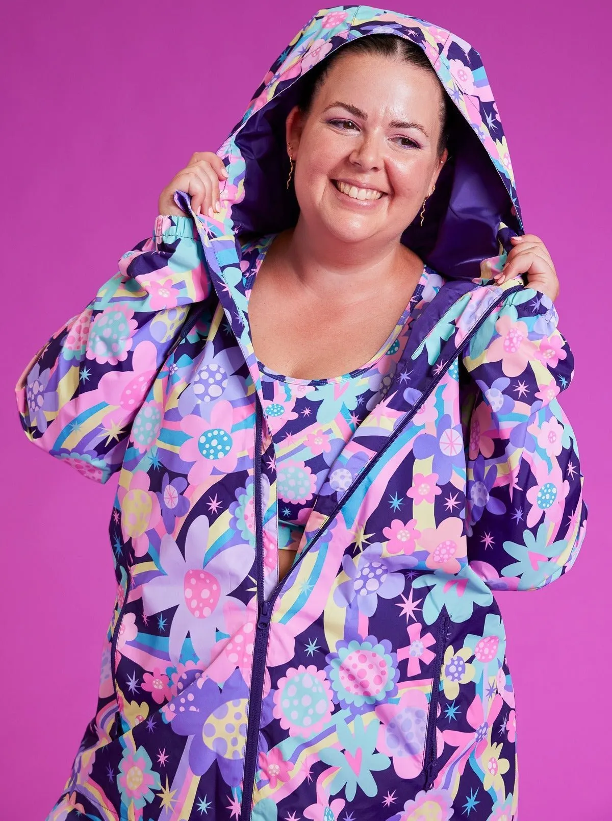 Rainbow Bouquet Raincoat - Adults