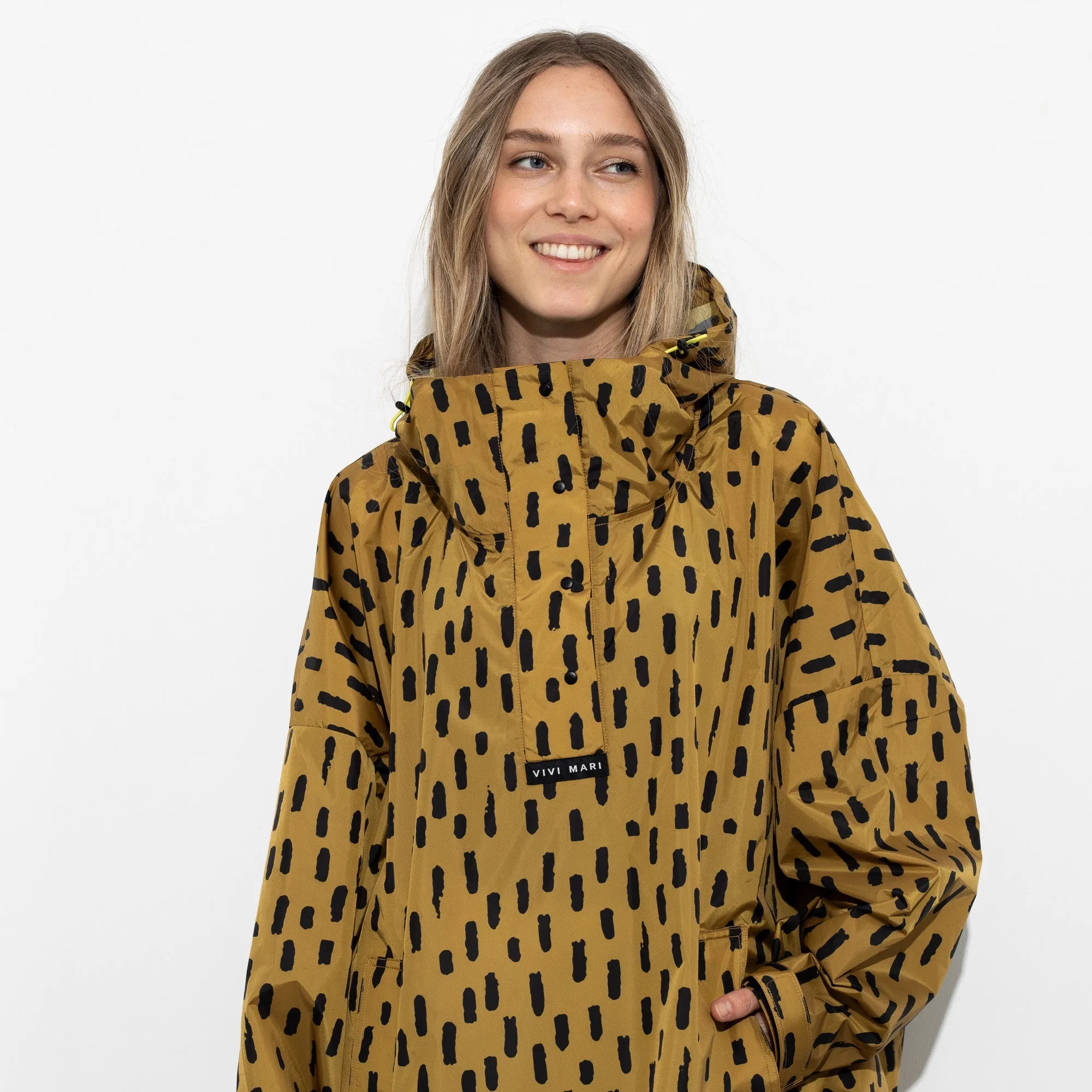 Raincoat drops mustard/black