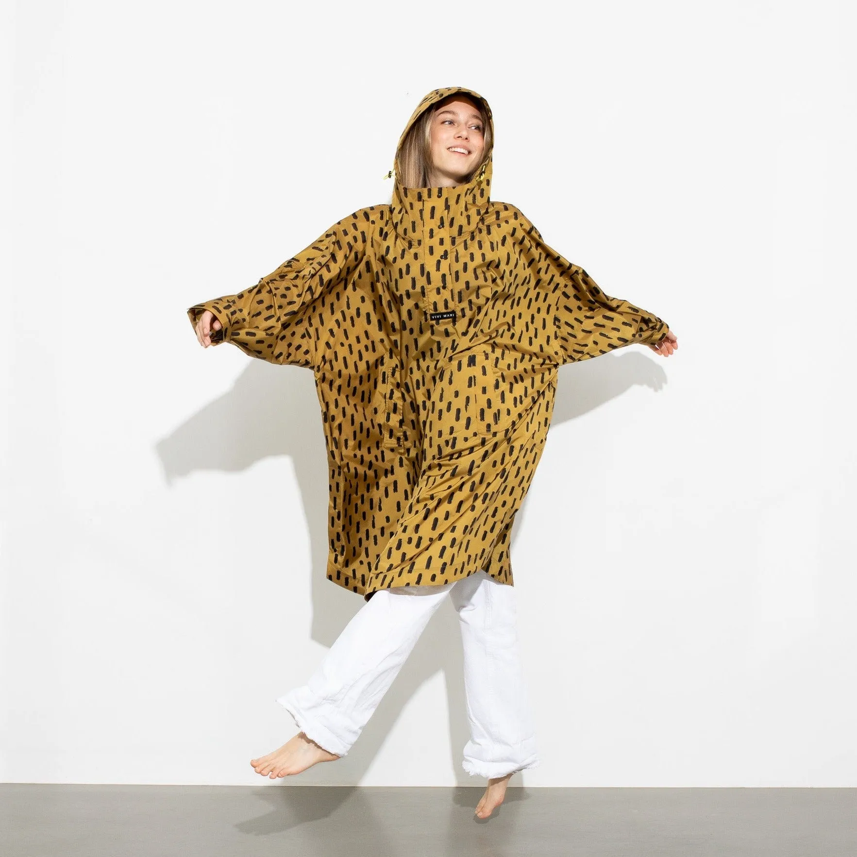 Raincoat drops mustard/black