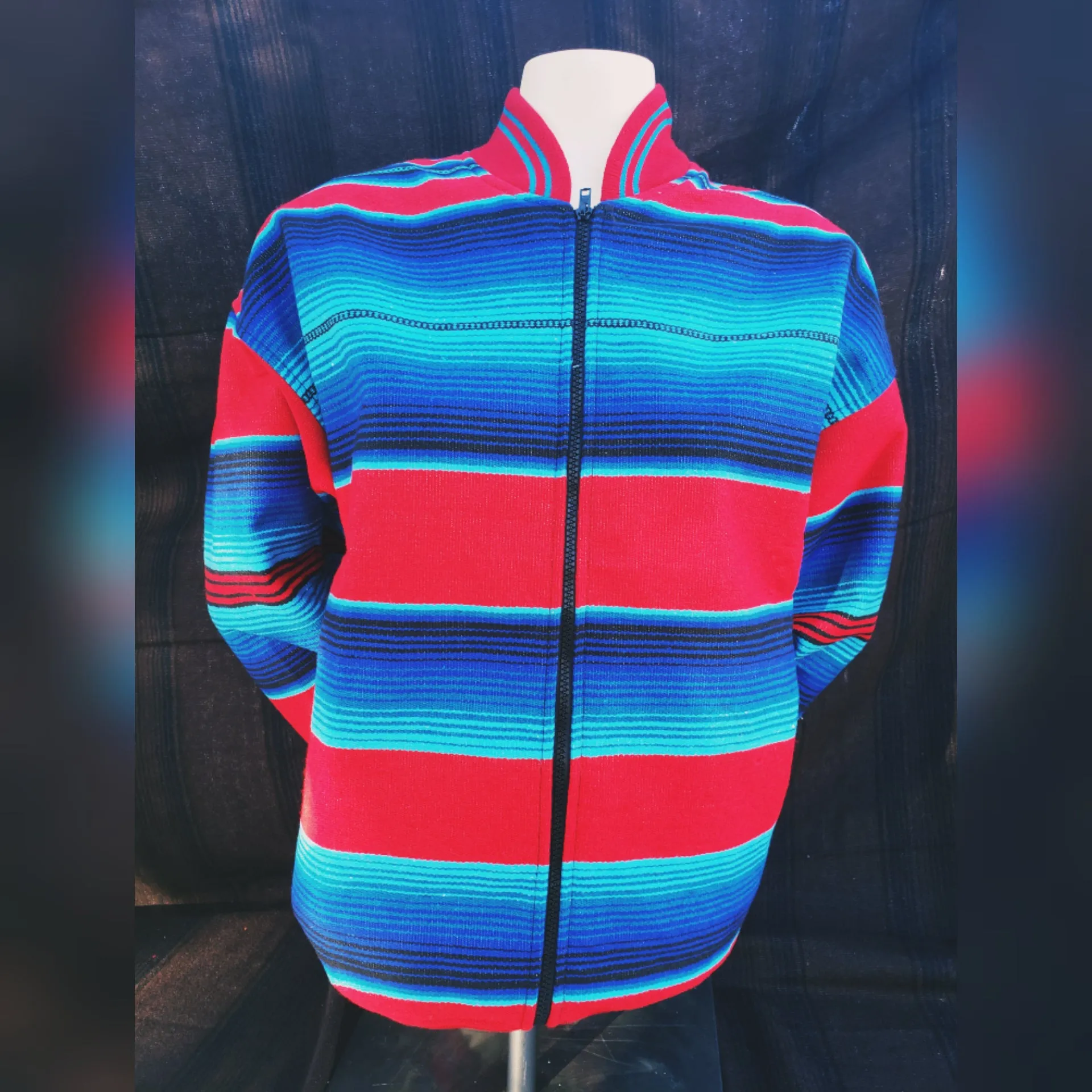 Red with Blue Sarape Jacket