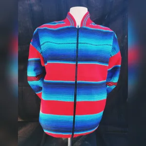 Red with Blue Sarape Jacket