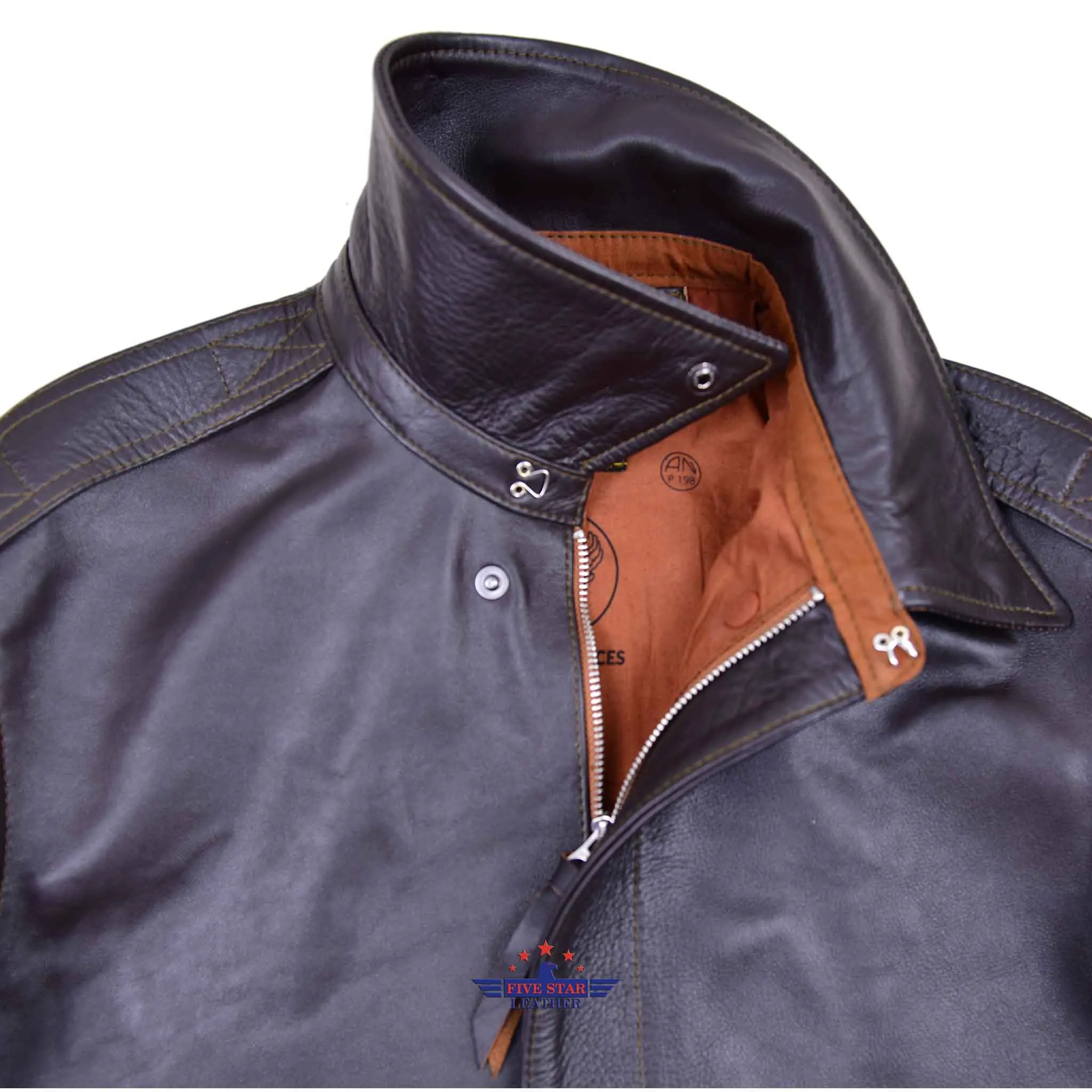 Repro A2 RW Clothing Co Contract No. W535 AC-27752 Real Horsehide Leather Seal Brown Jacket
