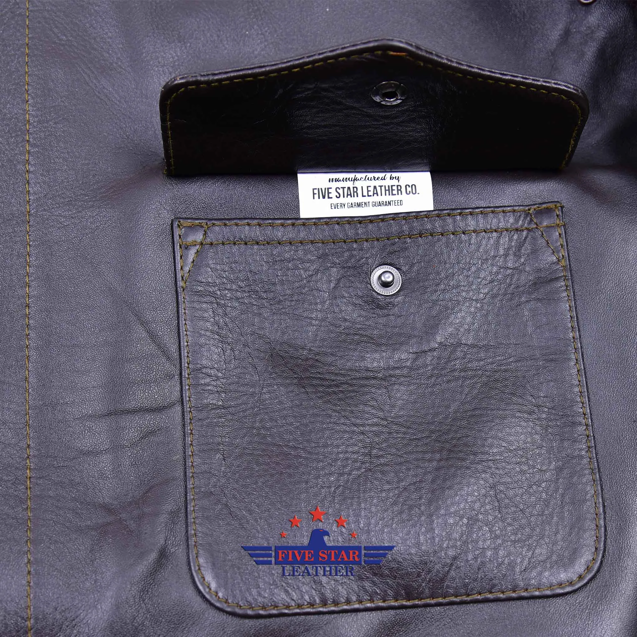 Repro A2 RW Clothing Co Contract No. W535 AC-27752 Real Horsehide Leather Seal Brown Jacket
