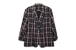 Requirements Black Plaid Blazer | 22W