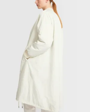 Reversible parka bomber jacket in water-repellent technical fabric and long-haired mink fur