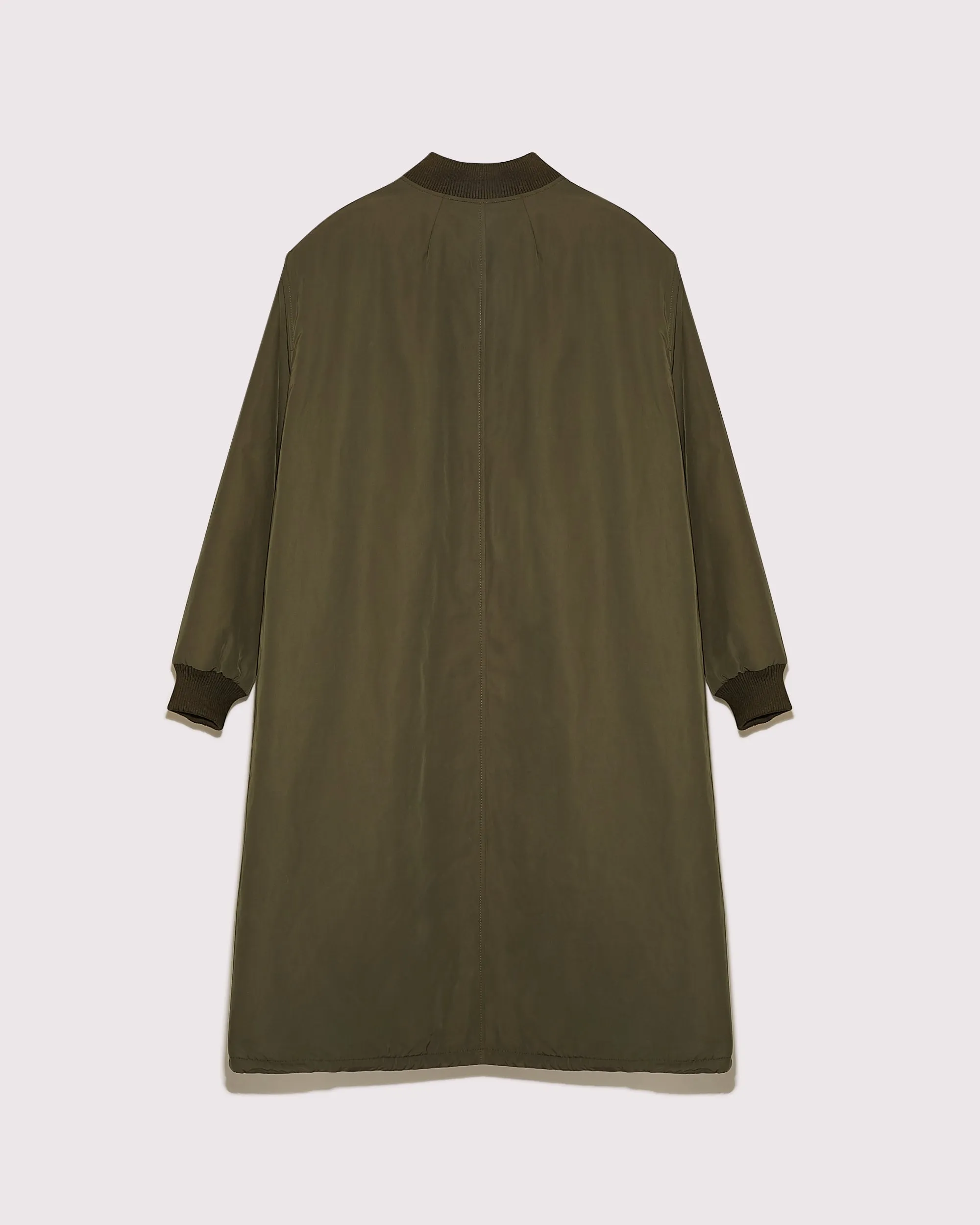 Reversible parka bomber jacket in water-repellent technical fabric and long-haired mink fur