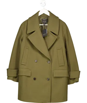 River Island Green Khaki Double Breasted Peacoat UK 6