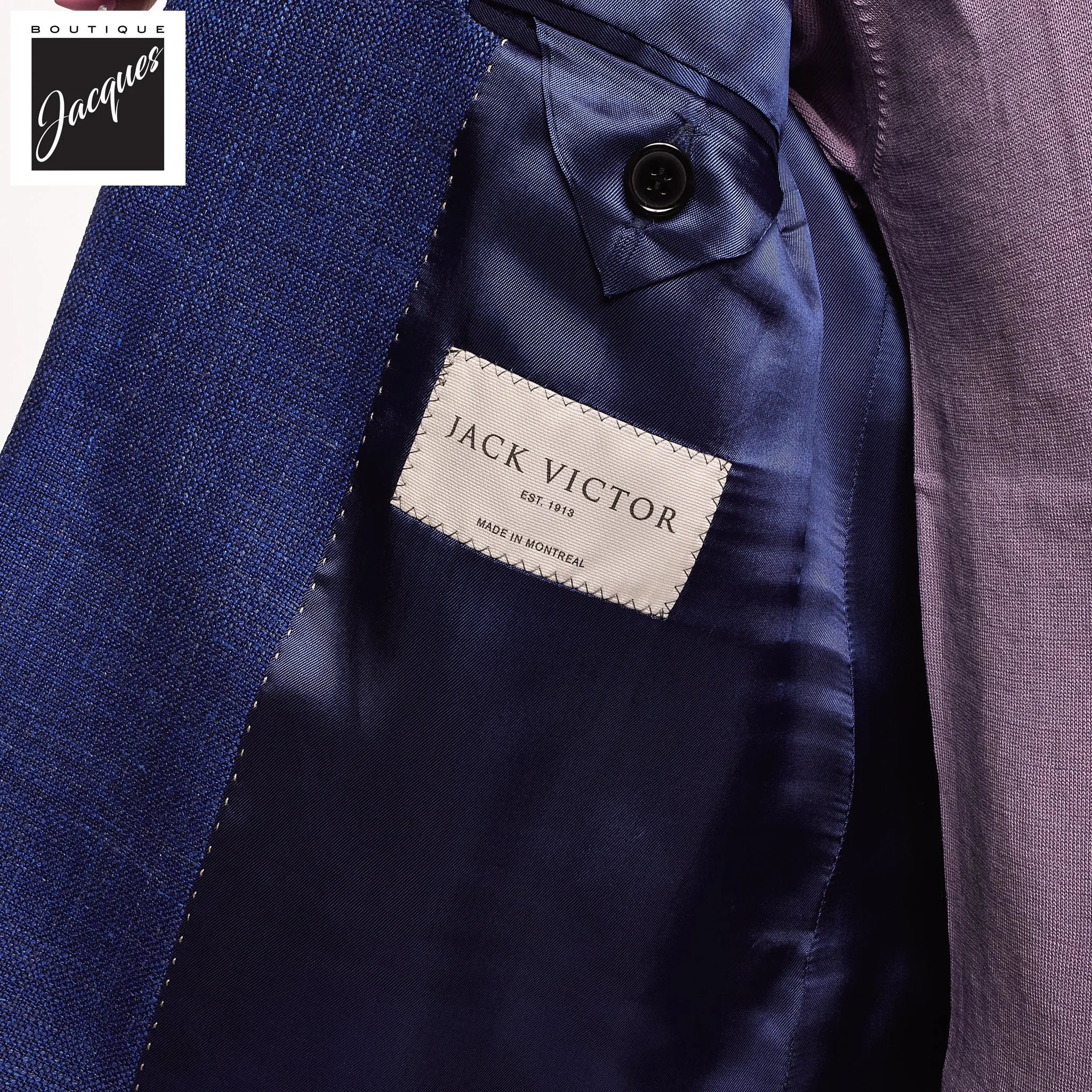 Royal Blue Melange Wool/Silk/Linen Midland Contemporary Fit Sport Jacket - Jack Victor