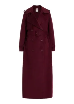 Rumi Belted Long Coat (Oxblood)