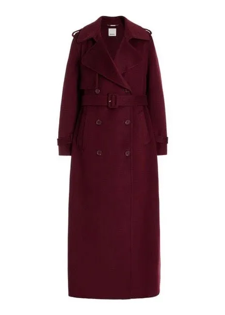 Rumi Belted Long Coat (Oxblood)
