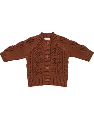 Rust Chunky Knit Cardigan