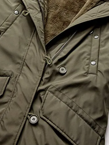 S13 Women's Luxe Alaska Long Down Parka with Faux Fur Hood, army/ natural, Small