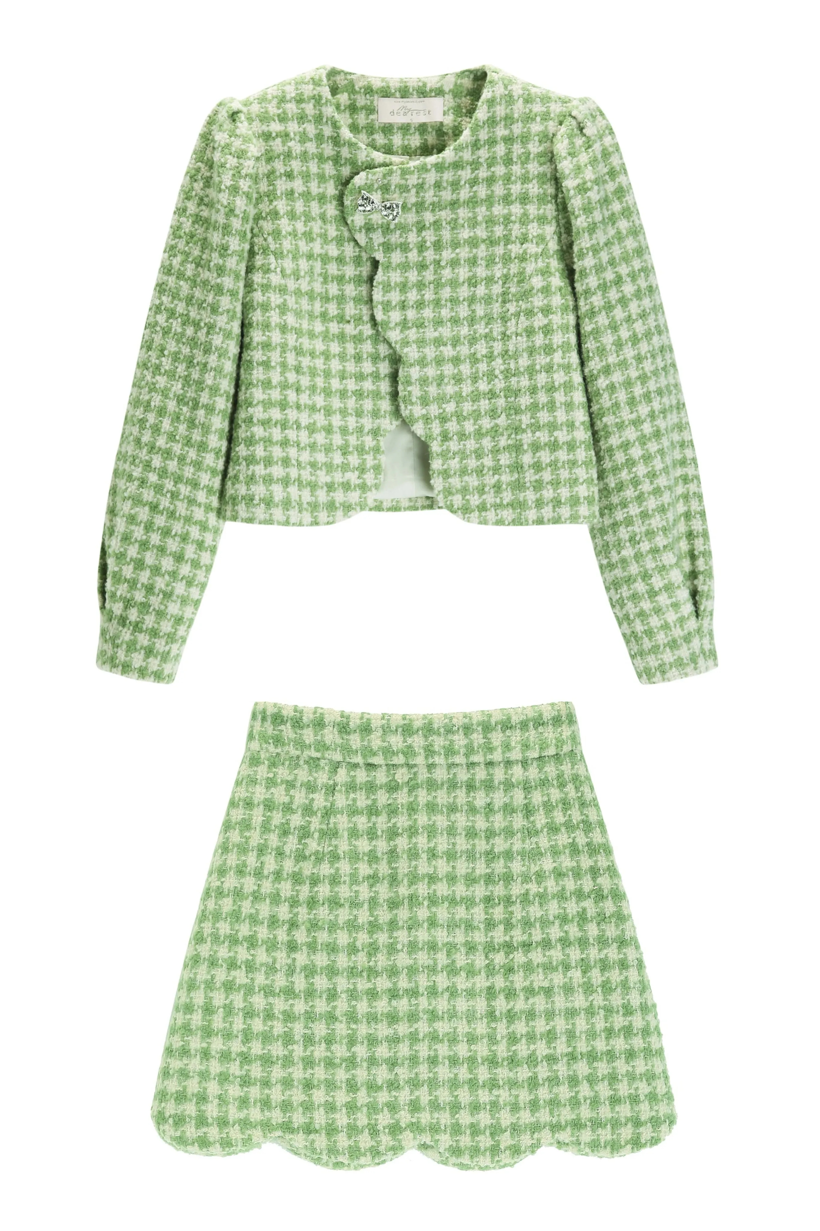 Scallop Wool Checked Set