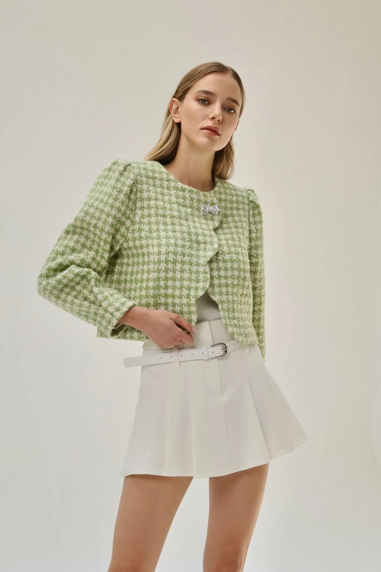 Scallop Wool Checked Set