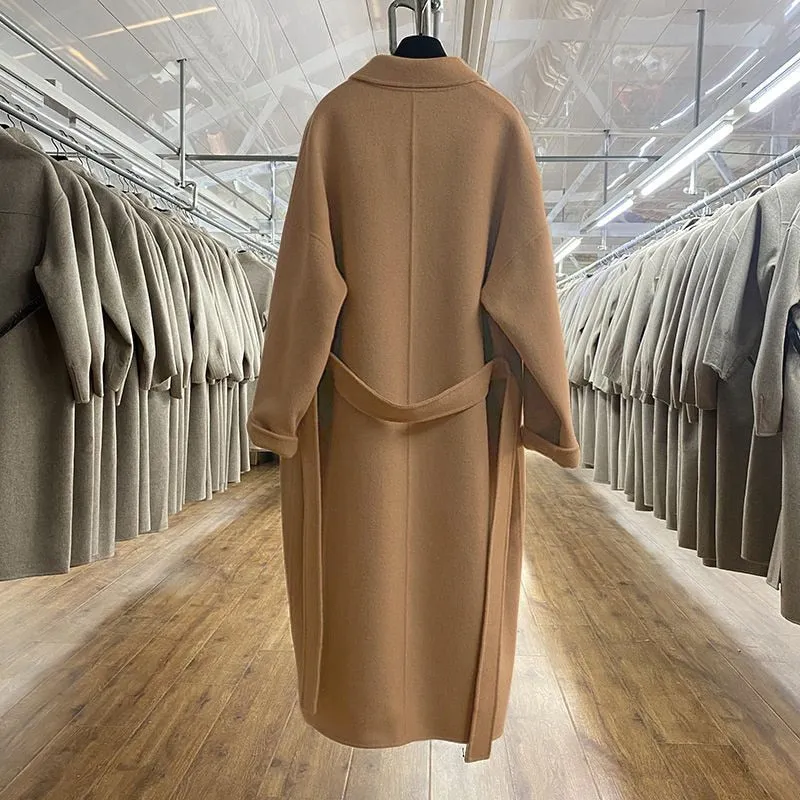 Sheep Wool High Quality Oversized Double Breasted Long Coats