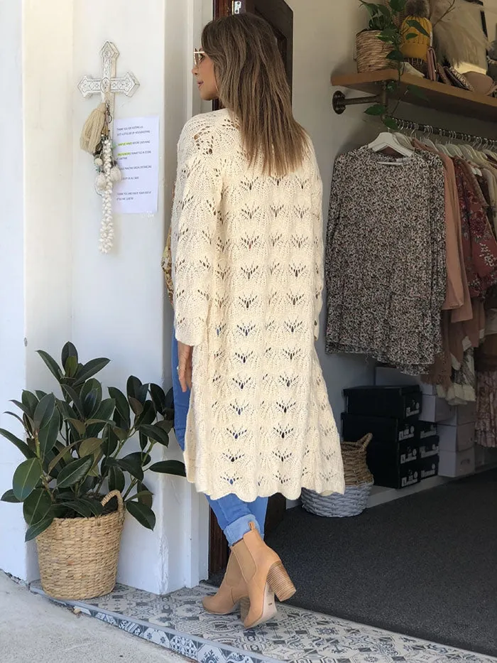 Shell Crochet Longline Cardi