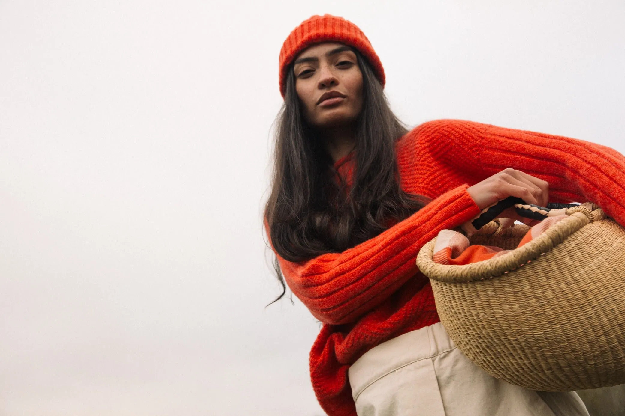 Shika Lambswool Jumper in Flame