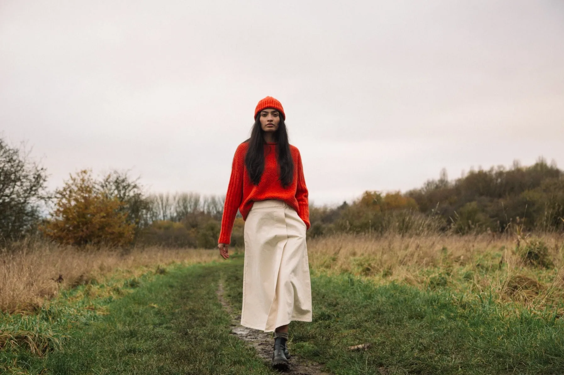 Shika Lambswool Jumper in Flame