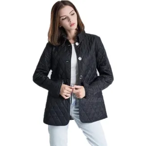 Short Cotton Padded Parkas Coat Buttons Turn Down Collar