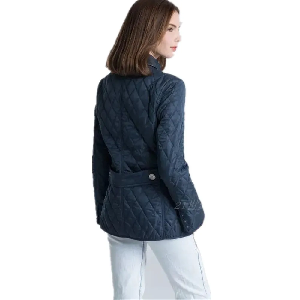 Short Cotton Padded Parkas Coat Buttons Turn Down Collar