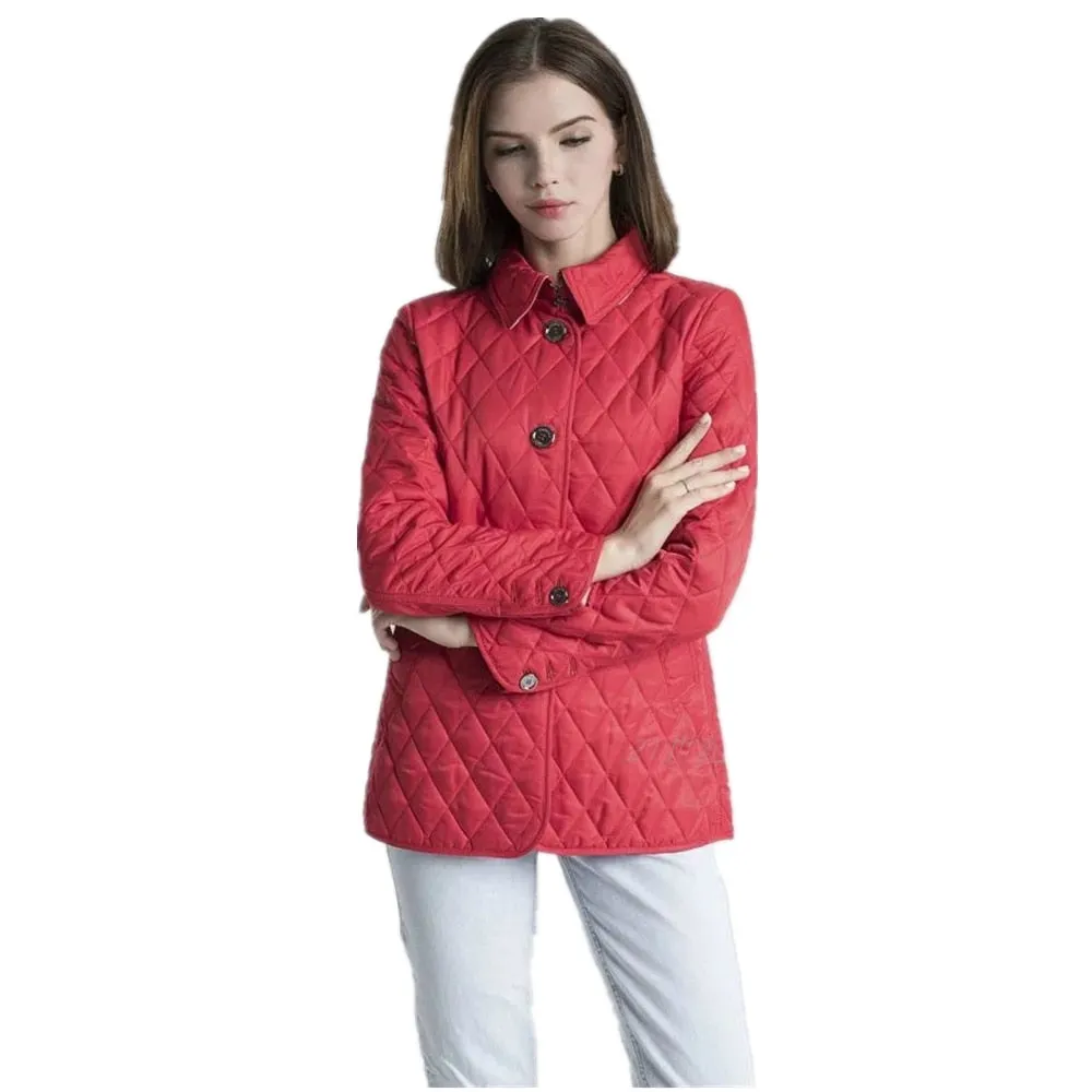 Short Cotton Padded Parkas Coat Buttons Turn Down Collar