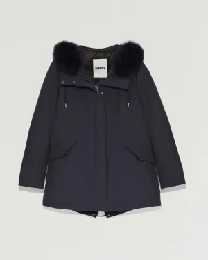 Short Hooded Parka with fox fur