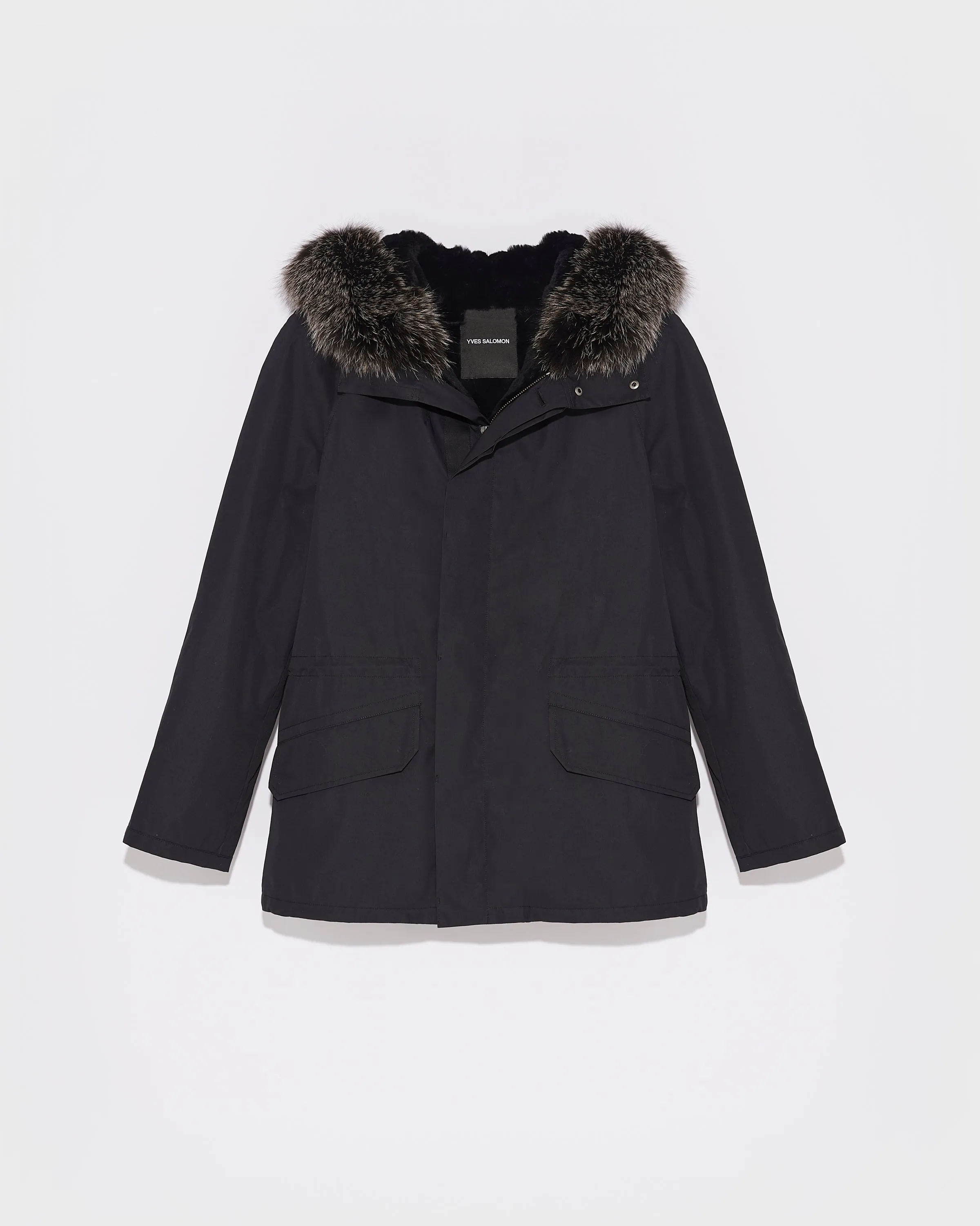 Short Iconic Parka In waterproof Cotton Blend with Fox Fur and Rabbit Fur