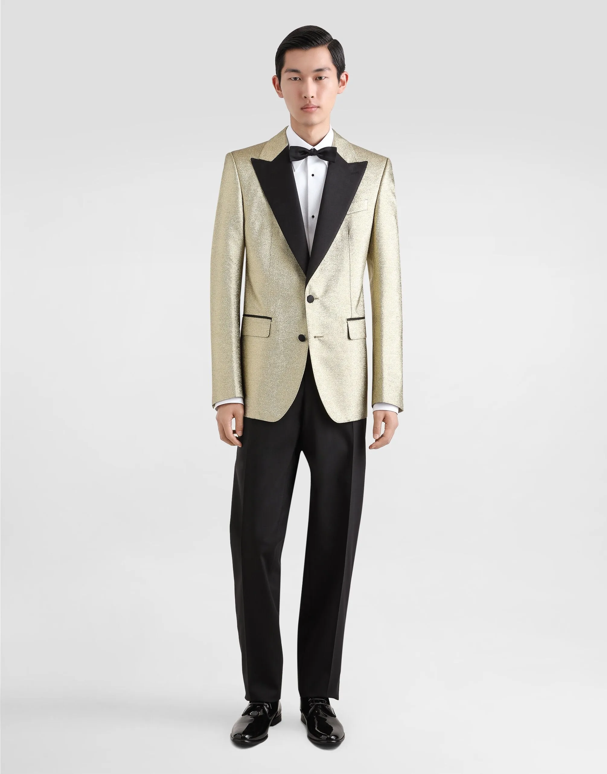 Single-Breasted Lamé Jacquard Tuxedo Jacket