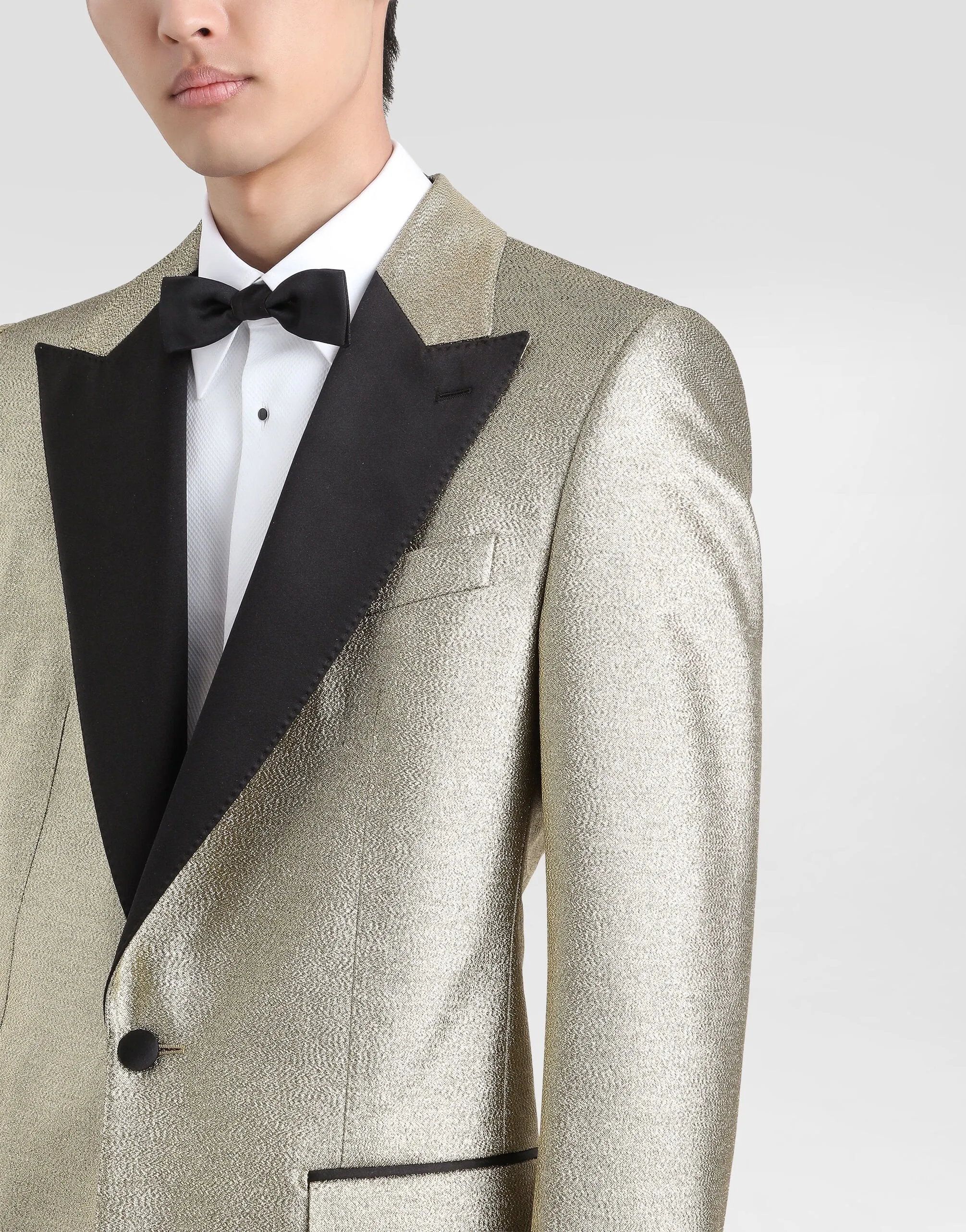 Single-Breasted Lamé Jacquard Tuxedo Jacket