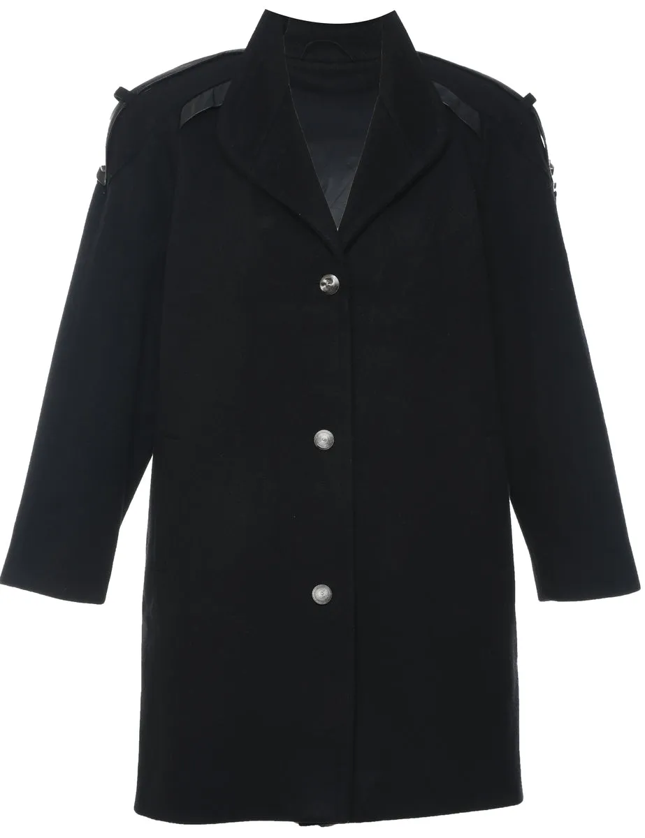 Single Breasted Wool Coat - L