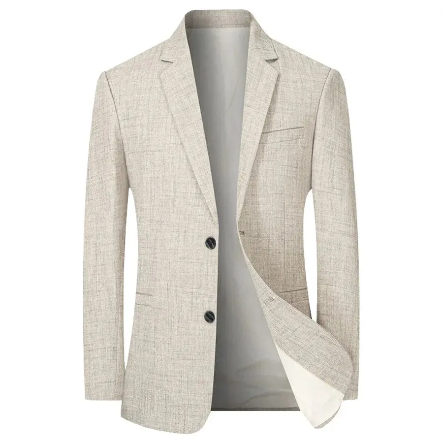 Sky Blue Men's Suit Jacket Thin Blazers Spring Autumn Solid Business Formal Wear Men Clothing Wedding Coat Oversize 4XL