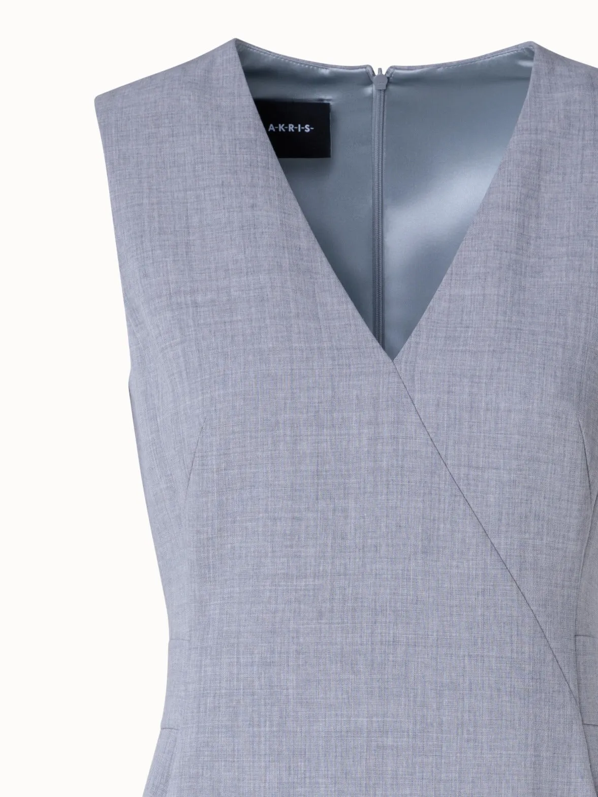 Sleeveless Wool Double-Face Sheath Dress