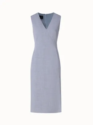 Sleeveless Wool Double-Face Sheath Dress