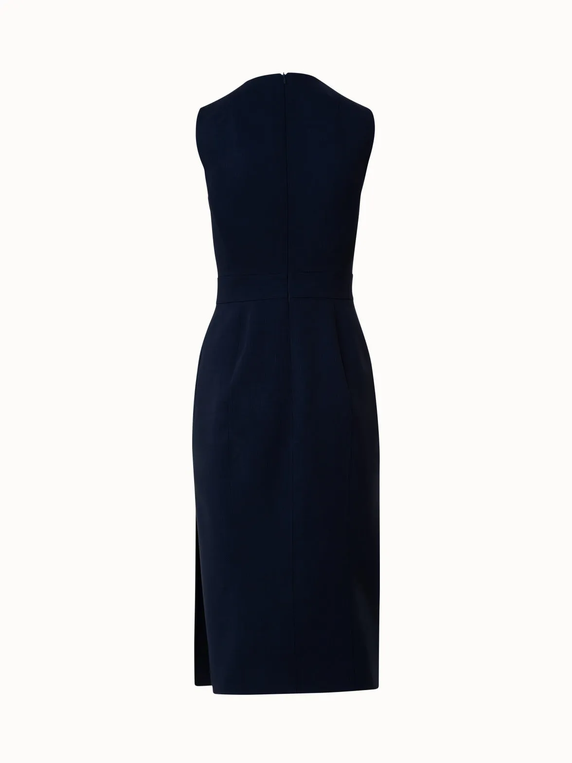Sleeveless Wool Double-Face Sheath Dress