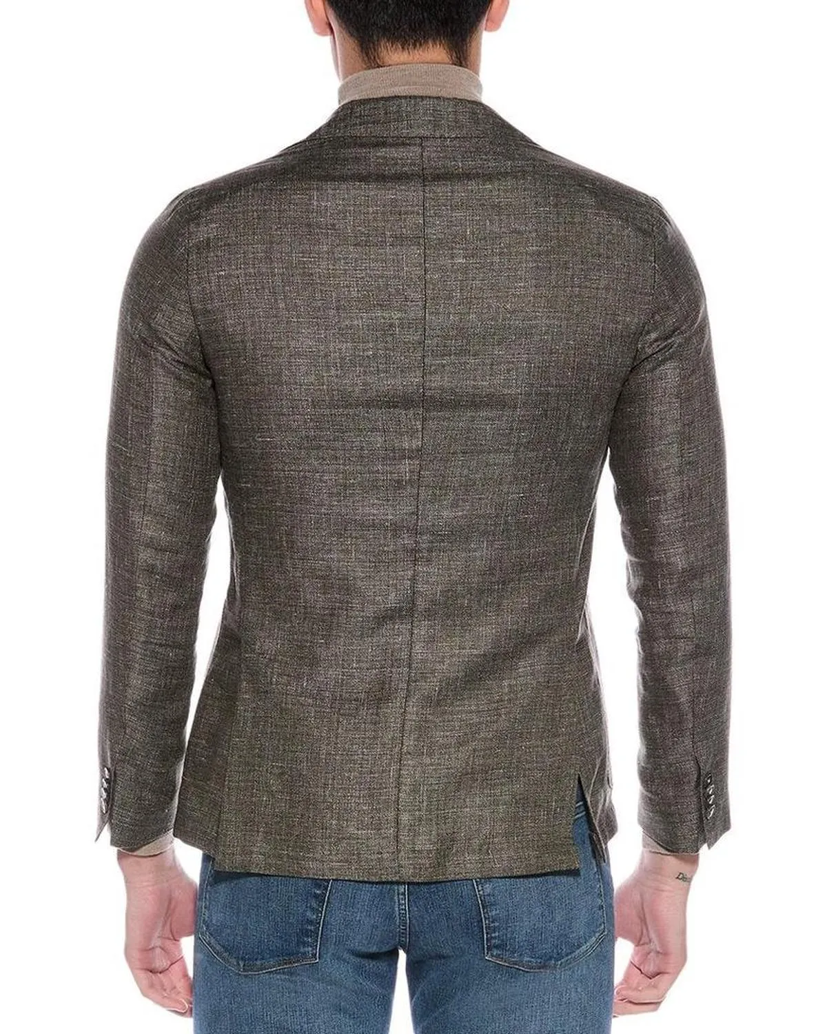 Slim Fit Wool & Linen-Blend Blazer