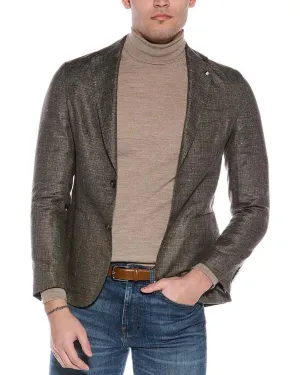 Slim Fit Wool & Linen-Blend Blazer