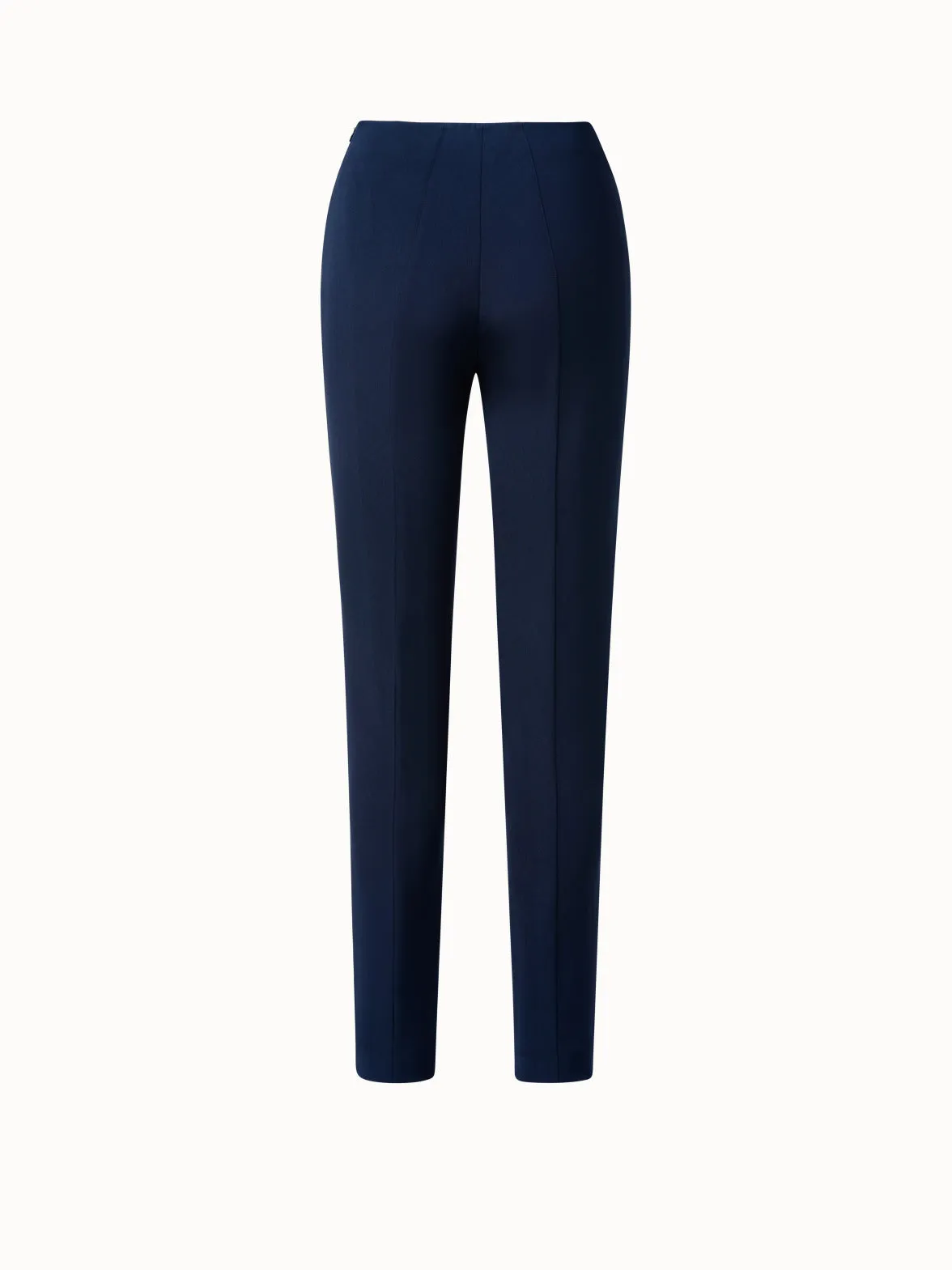Slim Silk Stretch Crêpe Pants